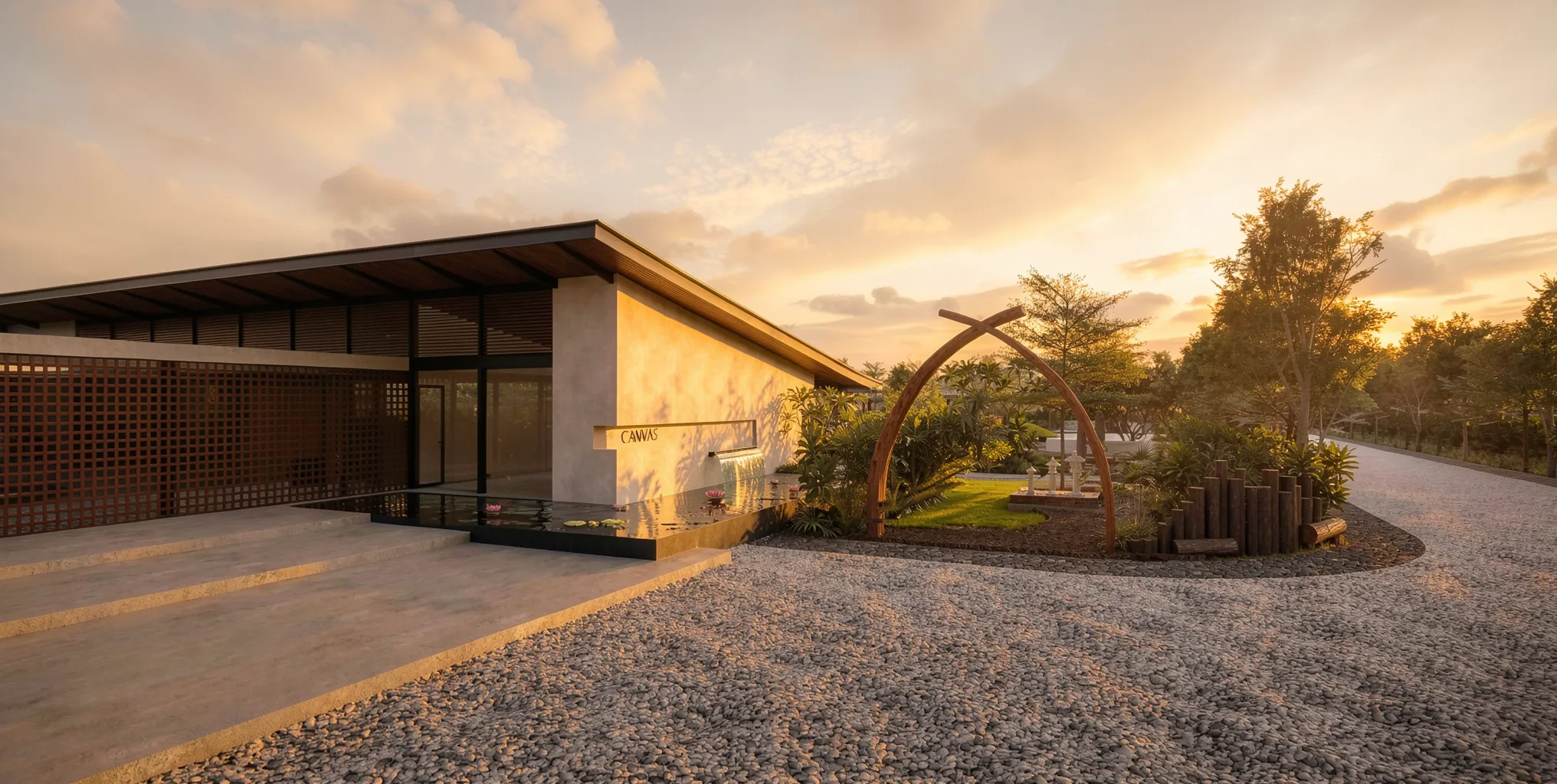 Golden hour at the clubhouse